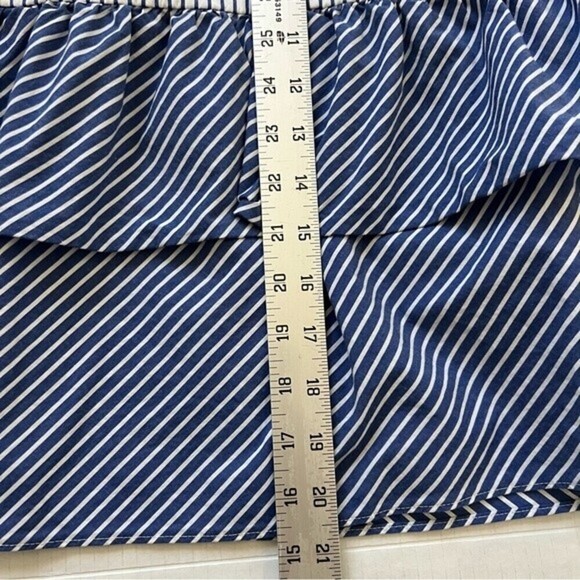J. Crew Pull on Striped Ruffled Mini Skirt SZ 0 - Picture 13 of 14